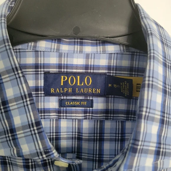 Polo Ralph Lauren Classic Fit Performance Plaid Button Down Shirt Medium 15 1/2 - Picture 5 of 9